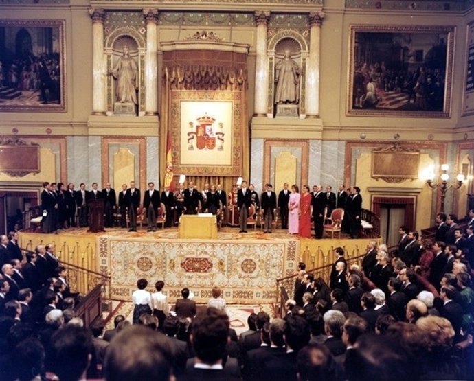 Acto de jura de la Constitución del ahora Rey, Felipe VI, el día de su mayoría de edad