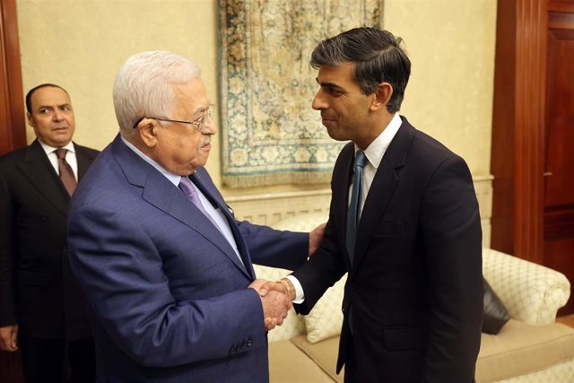 Mahmud Abbas y Rishi Sunak 