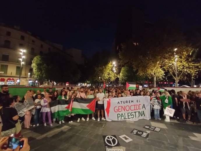 Concentración de apoyo al pueblo palestino en Palma.