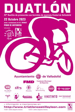 Cartel de la XXII edición del Duatlón de Promoción con Bicicleta de Montaña Ciudad de Valladolid