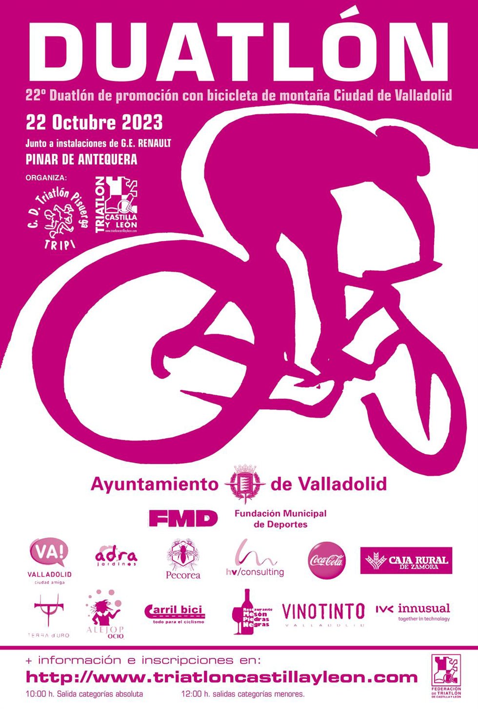 Cartel de la XXII edición del Duatlón de Promoción con Bicicleta de Montaña Ciudad de Valladolid