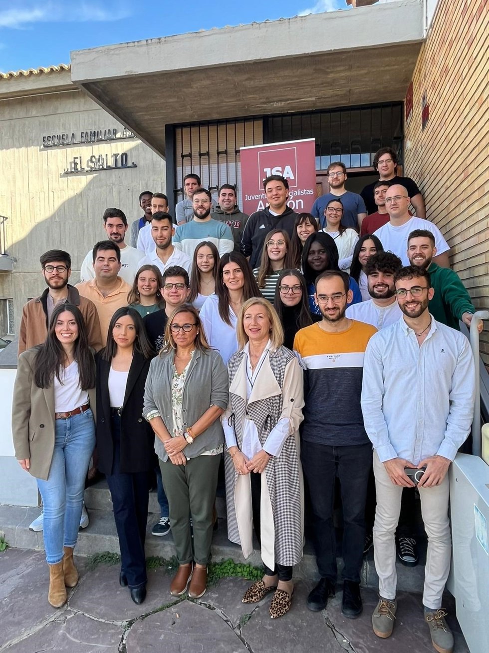 Mayte Pérez en la inauguración de la Escuela de Convivencia de las Juventudes Socialistas de Aragón, en Zuera.