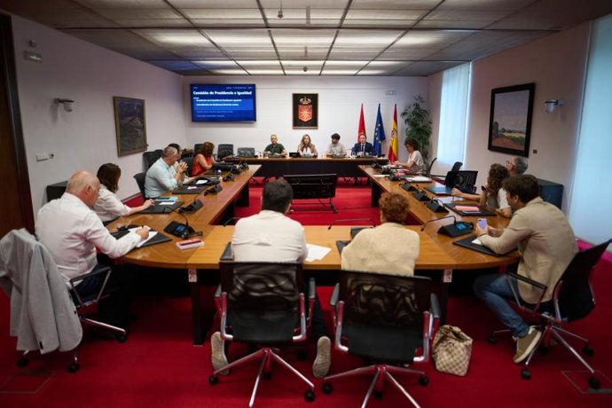 Imagen de una comisión del Parlamento de Navarra.