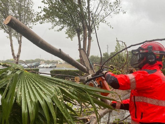 Imagen del temporal en Huelva