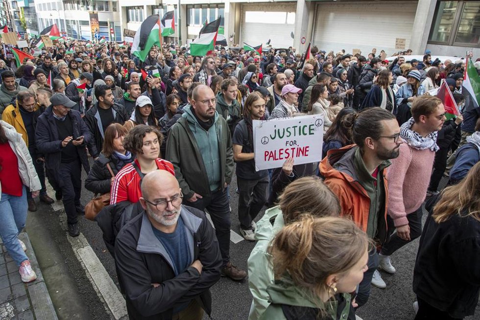 Manifestación propalestina en Bruselas