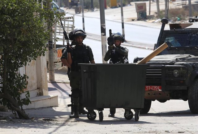 Militares del Ejército de Israel en Huwara, en Cisjordania