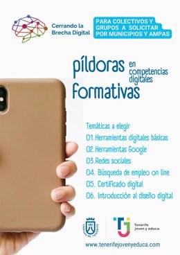 El Cabildo de Tenerife prepara una serie de píldoras formativas en competencias digitales de 20 horas de formación que pueden ser solicitadas por los municipios y las Asociaciones de Madres y Padres del Alumnado (Ampas).