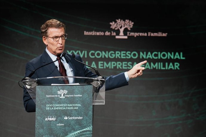 El presidente del PP, Alberto Núñez Feijóo, participa en el Congreso Nacional de la Empresa Familiar