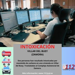 Gráfico elaborado por el 112 con datos sobre la intoxicación de monóxido en una vivienda de Villar del Buey