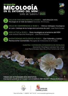 Cartel de las actividades relacionadas con la micología.