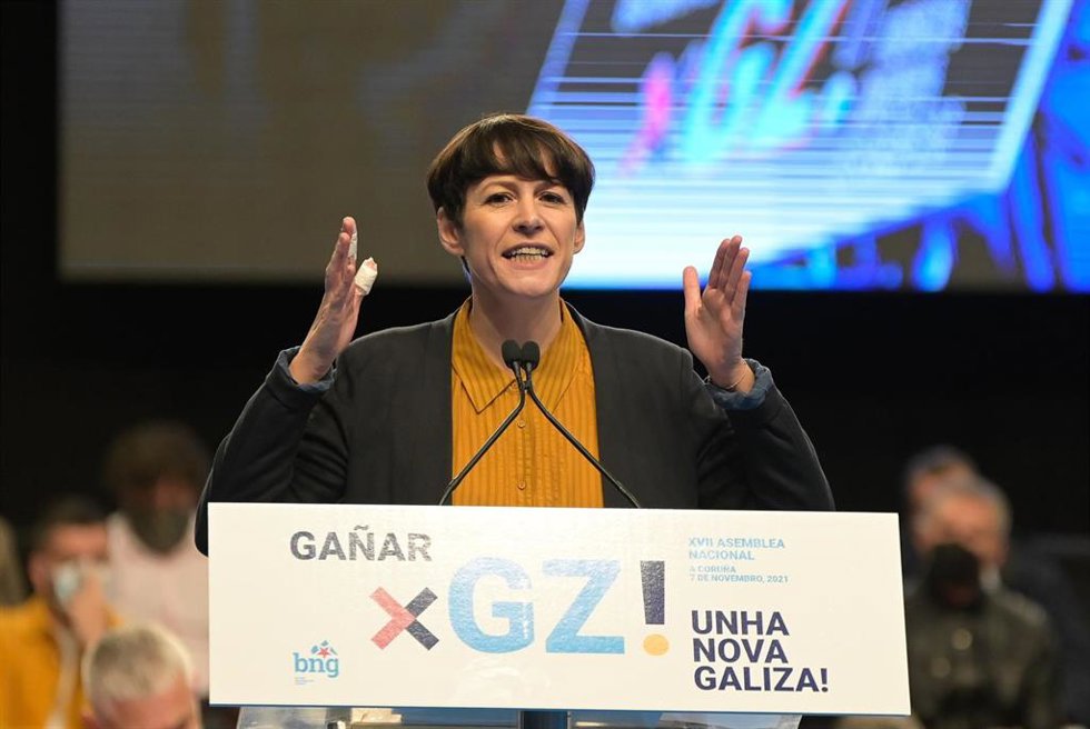 Archivo - La portavoz nacional del BNG, Ana Pontón, en la XVII Asamblea Nacional del BNG, en el Coliseum de A Coruña, a 6 de noviembre de 2021, en A Coruña, Galicia, (España). El Coliseum de A Coruña acoge este domingo la XVII Asamblea Nacional del BNG.