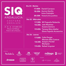 Diseñadores de Málaga de Moda especialistas en moda nupcial desfilarán en SIQ Andalucía Costura Andaluza