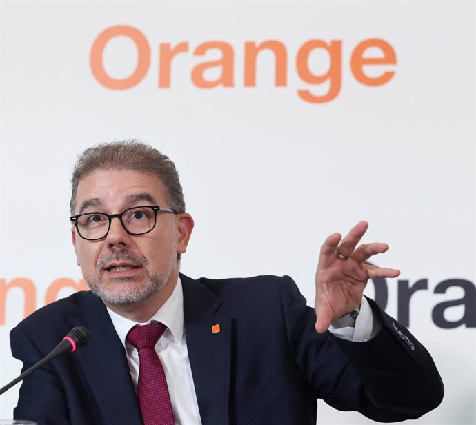 El consejero delegado de Orange en España, Ludovic Pech, presenta los resultados de Orange correspondientes a los nueve primeros meses del ejercicio, en el Palacio de la Prensa de Gran Vía, a 24 de octubre de 2023, en Madrid (España).
