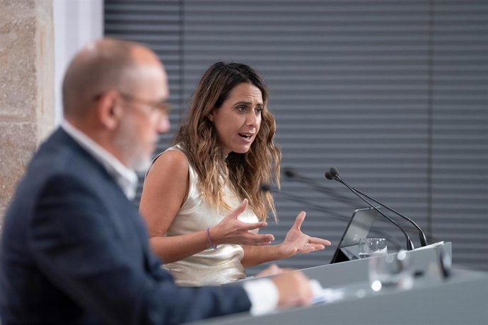 La portavoz de la Generalitat, Patrícia Plaja, durante una rueda de prensa tras el Consell Executiu, en el Palau de la Generalitat, a 17 de octubre de 2023, en Barcelona