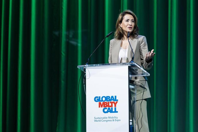 La ministra de Transportes, Movilidad y Agenda Urbana en funciones, Raquel Sánchez, participa en la apertura institucional del Global Mobility Call, en la Feria de Madrid IFEMA