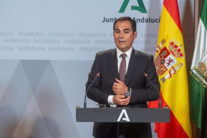 El consejero de Justicia, José Antonio Nieto, este martes en la rueda de prensa posterior a la reunión del Consejo de Gobierno.