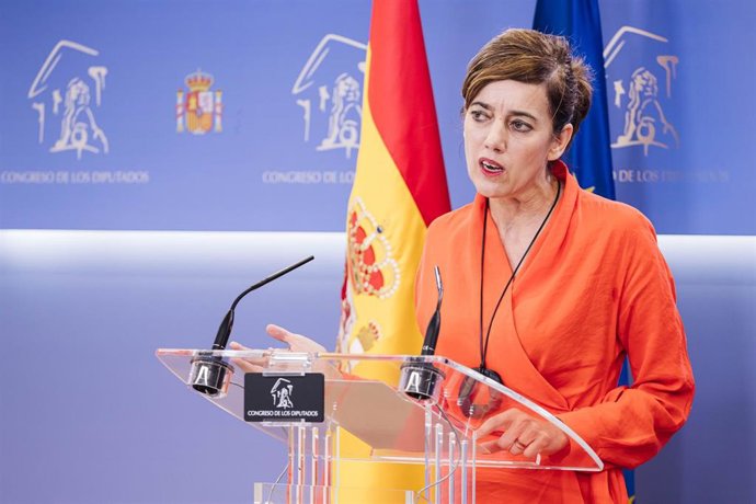 Archivo - La portavoz parlamentaria de Sumar, Marta Lois, ofrece una rueda de prensa en el Congreso de los Diputados, a 7 de septiembre de 2023, en Madrid (España).
