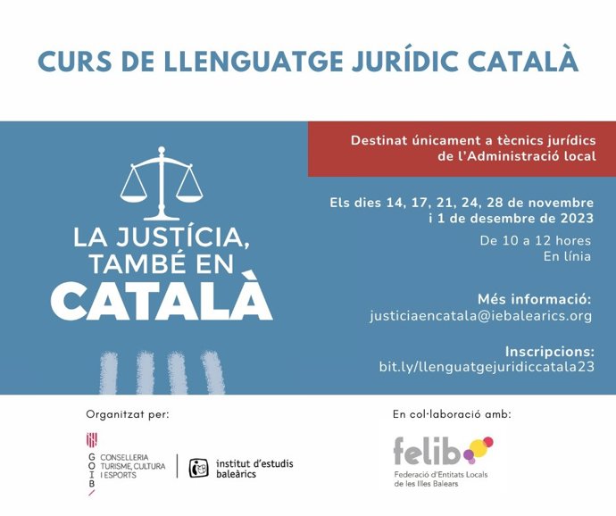 Cursos de lenguaje jurídico en catalán para técnicos jurídicos de los ayuntamientos.