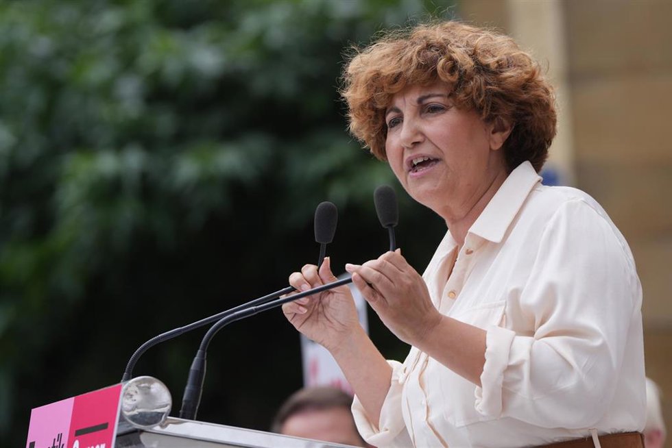 Archivo - La cabeza de lista de la formación al Congreso por Gipuzkoa, Pilar Garrido, en un acto