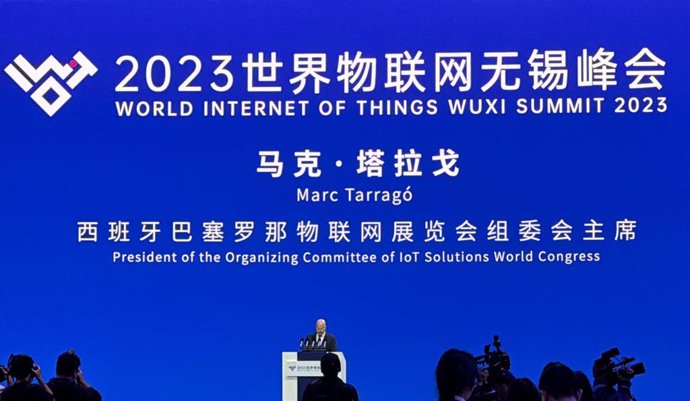 El director del IoTSWC, Marc Tarragó, durante uno de los encuentros realizados en China.