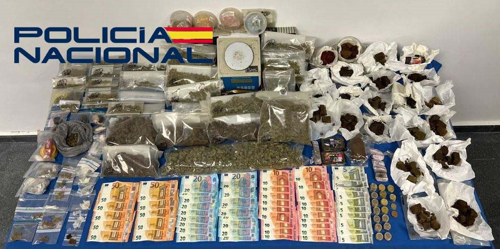 Sustancias intervenidas en Mérida en un local bajo la falsa apariencia de asociación de fumadores