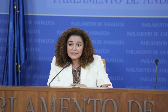 La portavoz del Grupo Parlamentario Por Andalucía, Inmaculada Nieto, este miércoles en rueda de prensa.