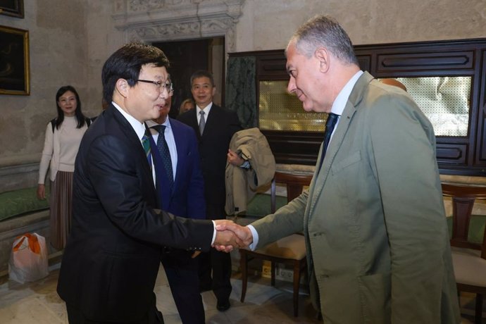 El alcalde de Sevilla, José Luis Sanz, ha recibido en el Ayuntamiento a una delegación de la ciudad China de Chongqing, encabezada por Chen Guiyun, primer teniente de alcalde y altos funcionarios del Ayuntamiento de esta ciudad.