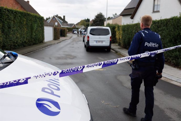 Illustration picture shows police at the site of a hostage at the Happy Day hotel in Wevelgem, Friday 20 October 2023.