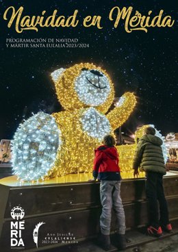 Cartel anunciador de la navidad 2023 en Mérida.