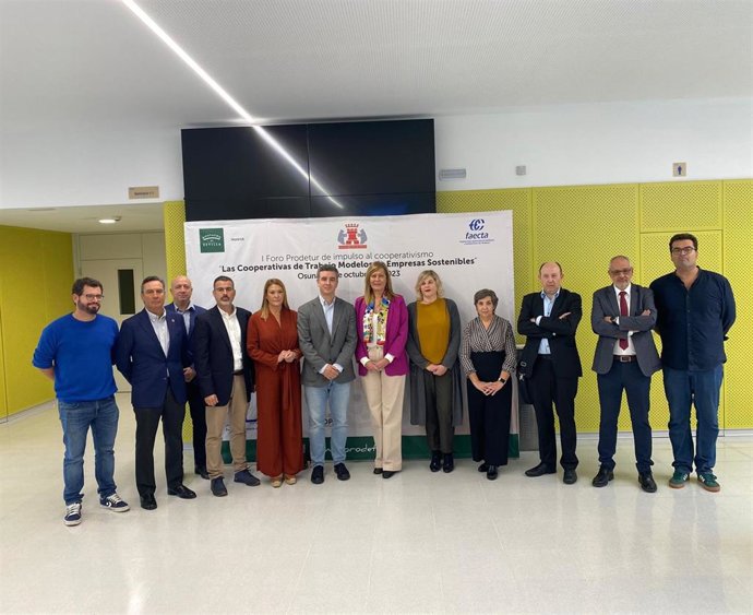 Foro Prodetur de Impulso al Cooperativismo titulado 'Las cooperativas de trabajo modelos de empresas sostenibles' celebrado en la Escuela Universitaria de Osuna (Sevilla).