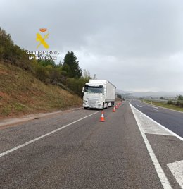 Camión interceptado en Ponferrada.