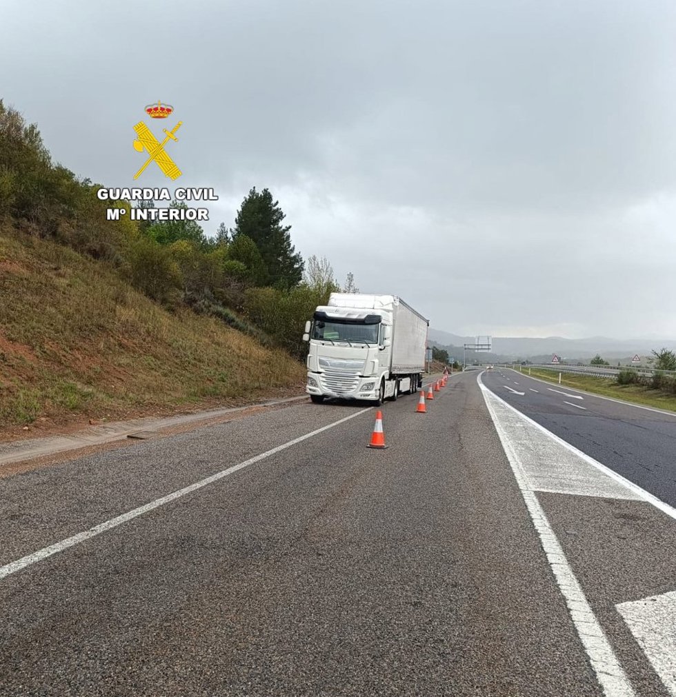Camión interceptado en Ponferrada.