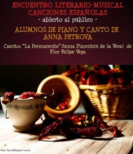 Cartel del encuentro literario-musical que tendrá lugar este jueves en el Museo Pérez Enciso de Plasencia