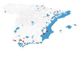 Mapa con los 70 nuevos municipios en los que se ha detectado el mosquito tigre