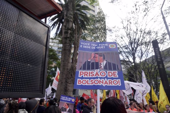 Archivo - Protesta en Sao Paulo contra el expresidente brasileño Jair Bolsonaro.