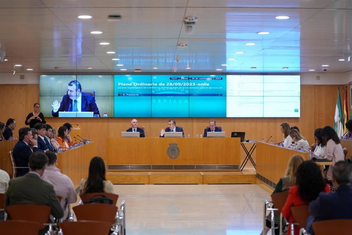 Imagen de archivo del pleno de la Diputación de Sevilla 