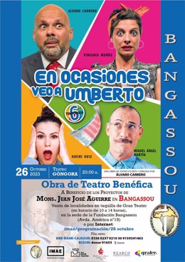 Cartel de la obra de teatro benéfica 'En ocasiones veo a Humberto' para los proyectos de la Fundación Bangassou.