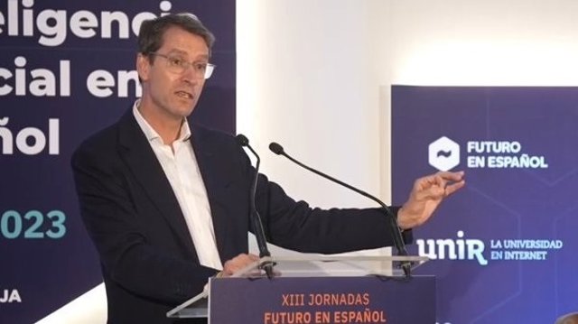 El presidente del Gobierno riojano, Gonzalo Capellán en su intervención en Futuro en Español