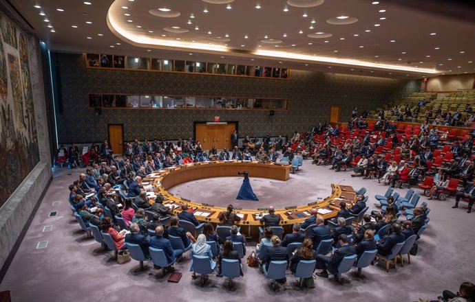 Archivo - 20 September 2023, US, New York: Ageneral view of the UN Security Council meeting on Ukraine. Photo: Michael Kappeler/dpa