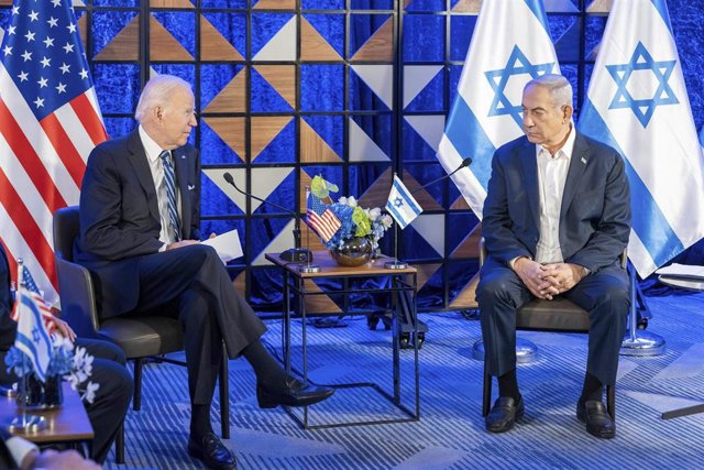 El presidente de Estados Unidos, Joe Biden (izquierda), y el primer ministro de Israel, Benjamin Netanyahu (derecha)