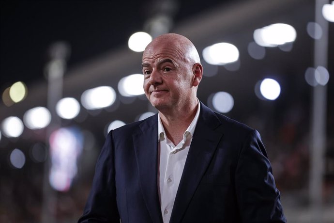 El presidente de la FIFA, Gianni Infantino, en el GP de Catar 2023 de F1. 