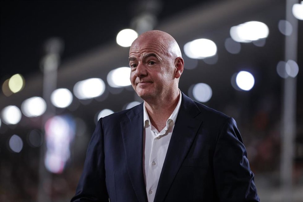 El presidente de la FIFA, Gianni Infantino, en el GP de Catar 2023 de F1.