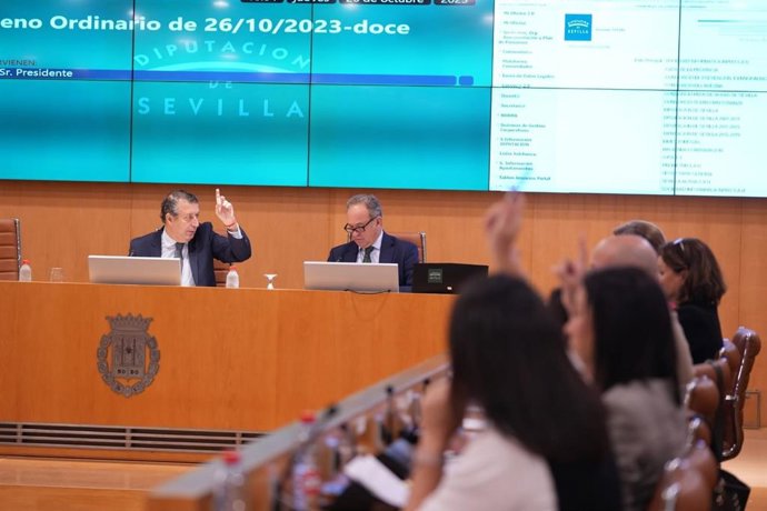 Pleno de la Diputación de Sevilla del 26 de octubre de 2023.