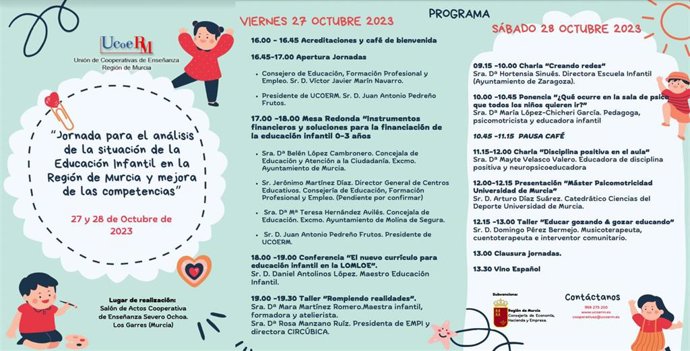 Programa completo de las jornadas sobre Educación Infantil organizadas por Ucoerm