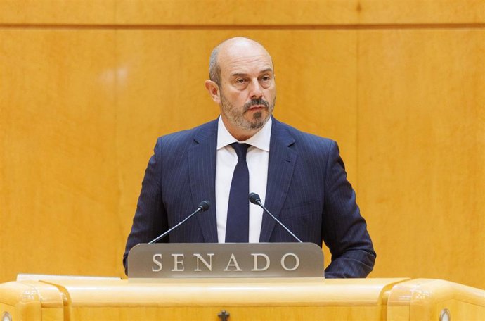 Archivo - El presidente del Senado, Pedro Rollán, interviene durante la reunión de presidentes de la COSAC en el Senado, a 18 de septiembre de 2023, en Madrid (España) (ARCHIVO)