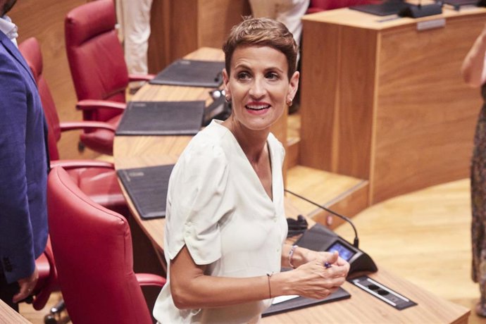 Archivo - La presidenta del Gobierno de Navarra, María Chivite.