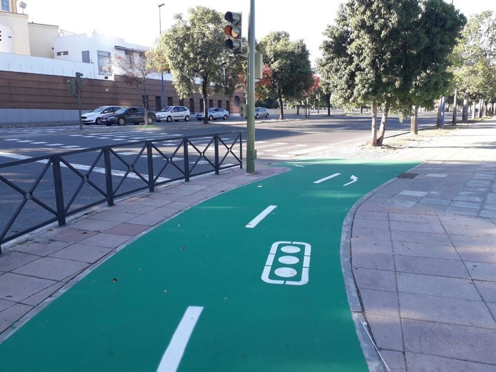 Archivo - Imagen de un carril bici