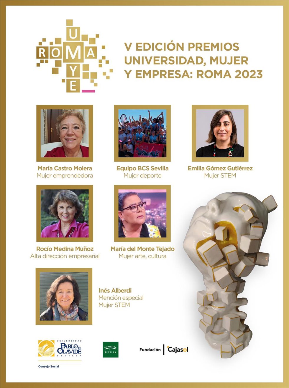 Premiadas en los galardones 'Universidad, Mujer y Empresa: Roma 2023' de Sevilla, en su quinta edición.