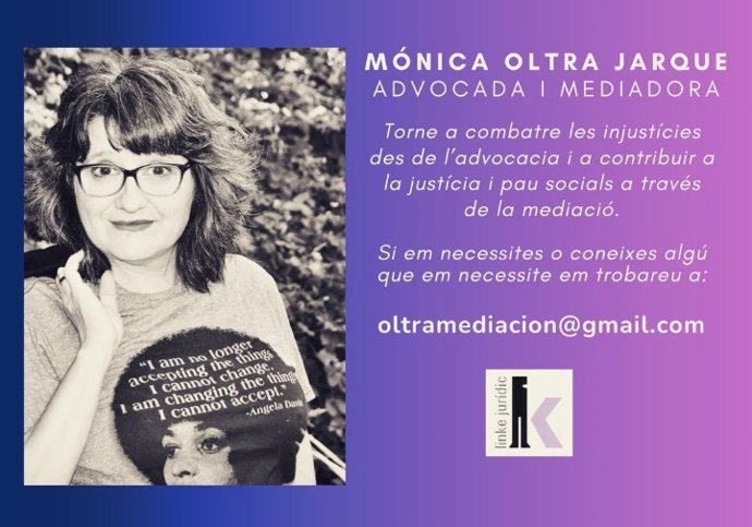 Imagen difundida por Mónica Oltra para anunciar su vuelta a la abogacía