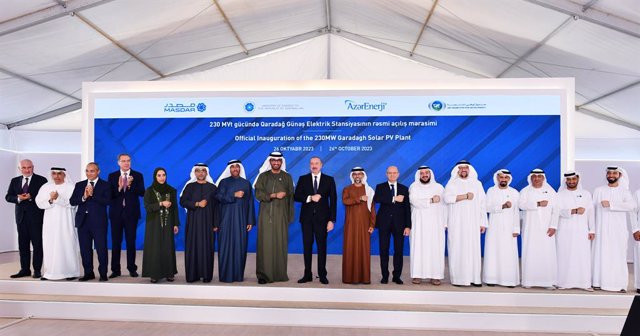 HE Ilham Aliyev, President of the Republic of Azerbaijan and senior UAE delegation inaugurate the 230MW Garadagh Solar Park, region’s largest operational solar plant
